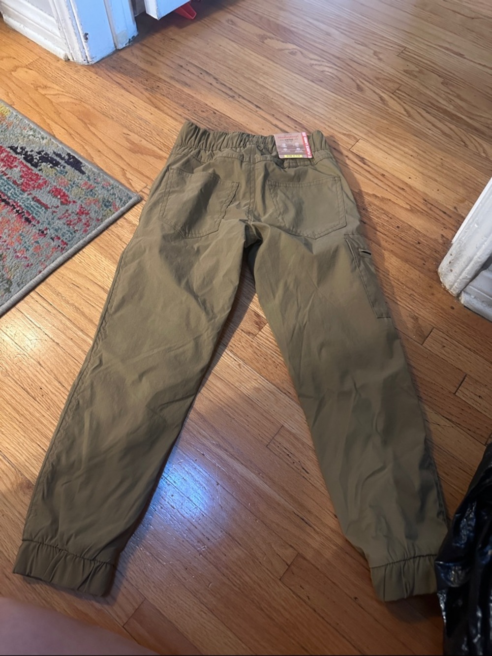 Khaki Casual Fleece Lined Jogger Pants (7/8)